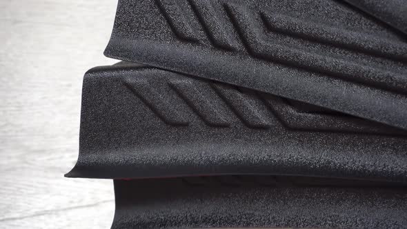 Closeup Plastic Door Sills Car Parts and Accessories Plastic Has a Shagreen Structure