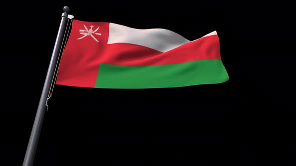 Oman Flag With Alpha Channel  4K