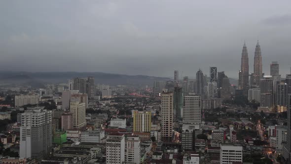 Timelapse of Night Coming To Kuala Lumpur, Malaysia