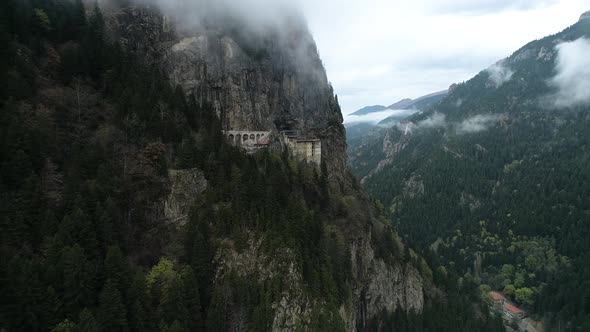 Flying Over the Sumela Monastery