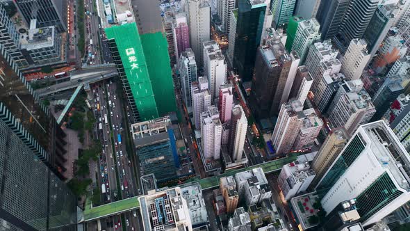 Top view of Hong Kong business district