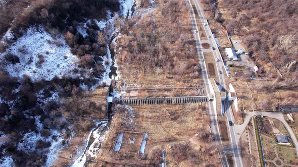 The Track is Among the Gorge and the Autumn Forest