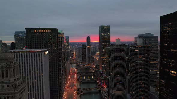 Downtown Chicago at Golden Hour