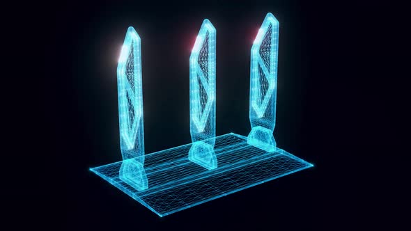 Security Gates Hologram Rotating 4K alt