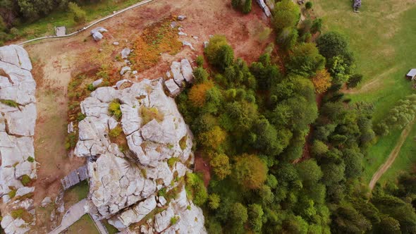 Aerial Drone View of Famous Tustan Fortress