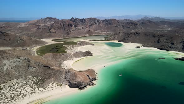 Aerial view of several beaches in Mexico