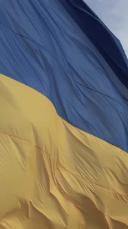 Vertical Video National Flag of Ukraine By Day