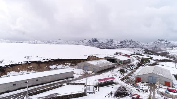 Snow covered village alt