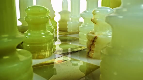 Chess Pieces And Floor Made Of Marble 1