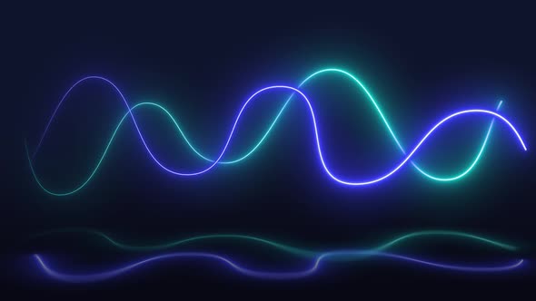 Blue Neon Lights Glowing Lines Loop Abstract 4K Moving Wallpaper Background
