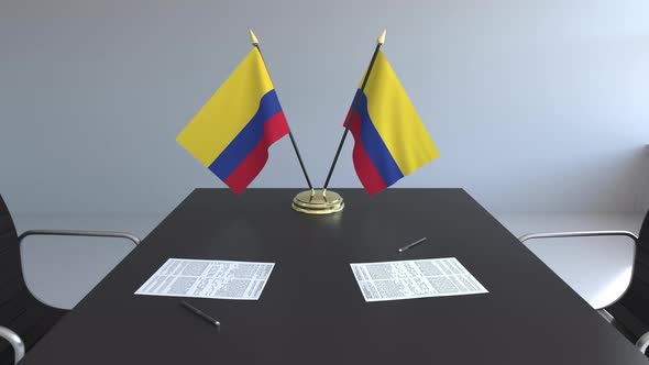 Flags of Colombia and Papers