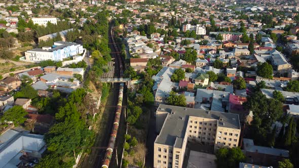 Freight Train Echelon In The City