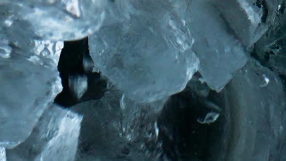 Grinder Crushing Ice Cubes Closeup