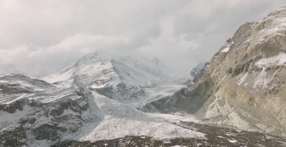 Passu Glacier. Karakorum region. Passu Peak is situated in the back side of the glacier. Northern Pa