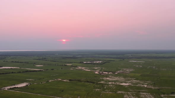 Distant Sunset in Cambodia
