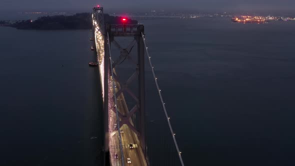 San Francisco Citizens Are in the Cars with Headlights on Are Heading To City