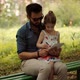 Preschool Child With Dad Learning Drawing Picture. Kid Sitting With Father And Draws On Notepad. - VideoHive Item for Sale