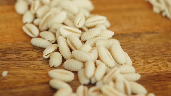 Home Made Pasta on the Table with Flour