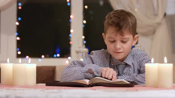 Kid Reading Book Out Loud.