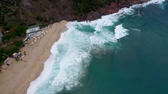 Storm Texture Filmed on a Drone Alanya Turkey 4 K