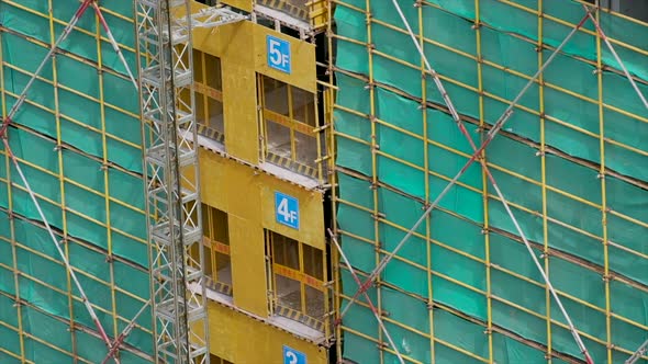 Scaffolding of a Residential Building Under Construction in China