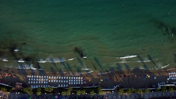 Beach Taken From a Drone Timelapse of Water Resort in Turkey Kusadasi