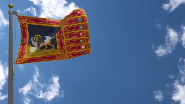 Veneto Flag (Italy) On Flagpole