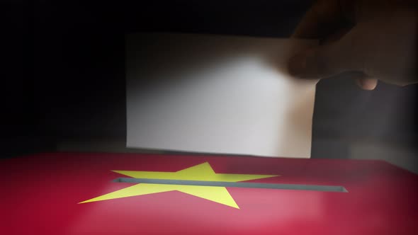 Digital Composite Hand Voting To National Flag OF Vietnam