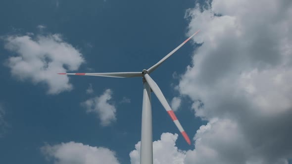 Power Energy Production in Montenegro.  Landscape with windmills farm