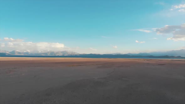 Aerial View of Karakul Lake Tajikistan