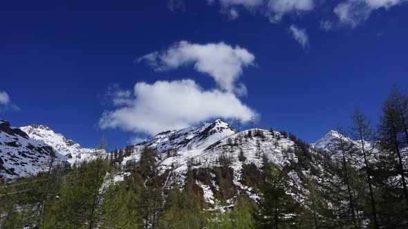 High Snow-covered Mountains in Switzerland