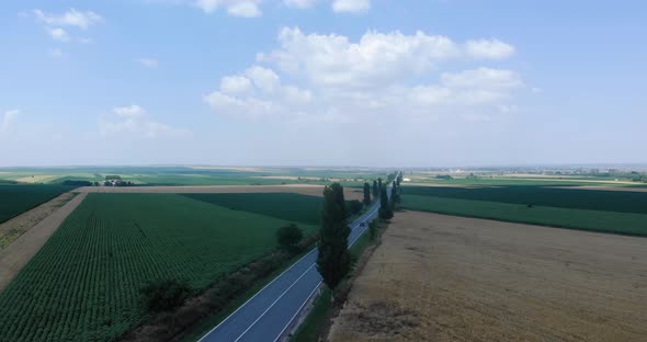 Aerial View Of Country Road