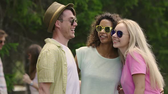 Multiethnic Friends Having Fun Together, Posing for Selfie, Enjoying Happy Life