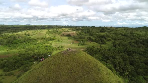 Aerial view of Chocolate Hills Complex, Batuan, Philippines.