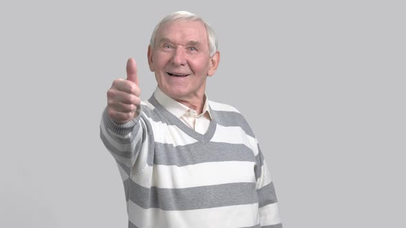 Old Man Gesturing Thumb Up
