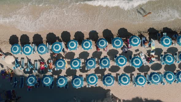 Beach Umbrellas in Sansone Beach Elba Island