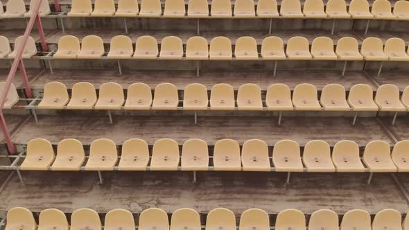 Empty stadium Seats. Football stadium without viewers