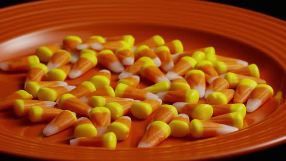 Rotating shot of Halloween candy corn - CANDY CORN 013