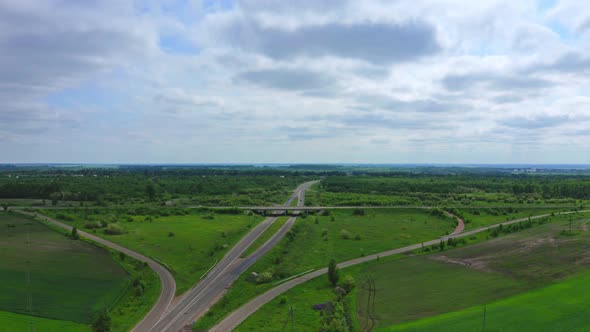 Aerial View Of Highway Interchange, Ukraine 