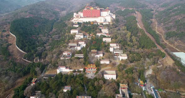 Aerial View of The Putuo Zongcheng Buddhist Temple, Chengde, China