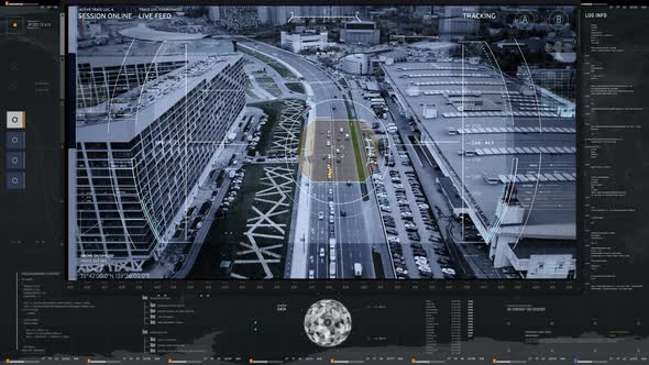 Sci-fi Tracking Device Monitors A Target Status Via Cyber Software Interface alt