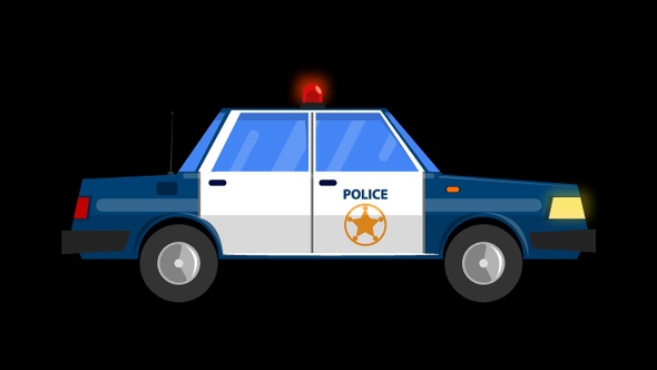 Police Car Modern Cartoon