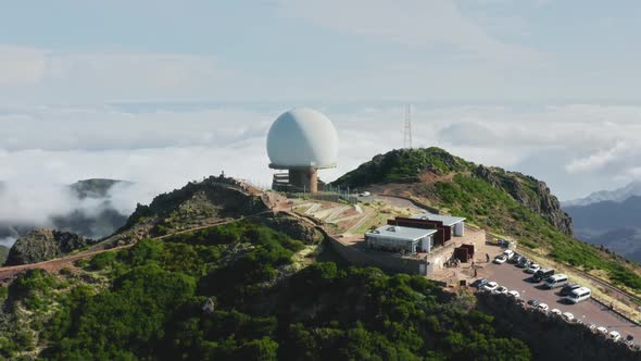 Aerial Footage of Mountain Ridges Surrounded with Dense Cloudy Sky