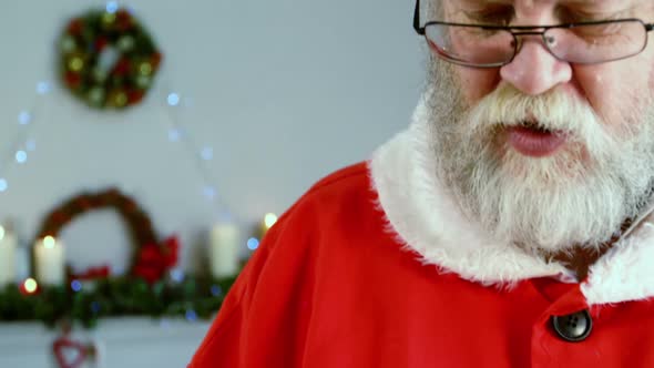 Santa claus holding sack