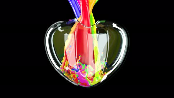 3d Glass Heart Color LGBTQ Liquids Mix Romantic Concept alt