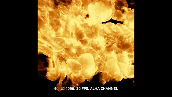 Fire Simulations Pack 7 - 4096x4096, Alpha Channel, ProRes444