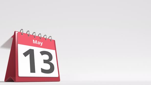 May 14 Date on the Flip Desk Calendar Page alt