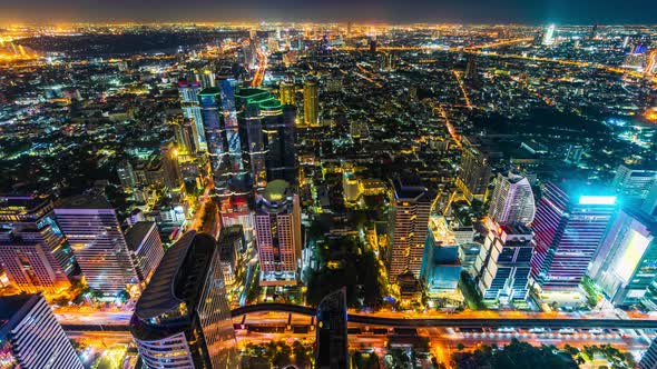 time lapse of Bangkok city at night, Thailand