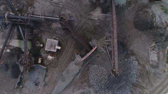 Stationary Granite Crushing Line in the Quarry