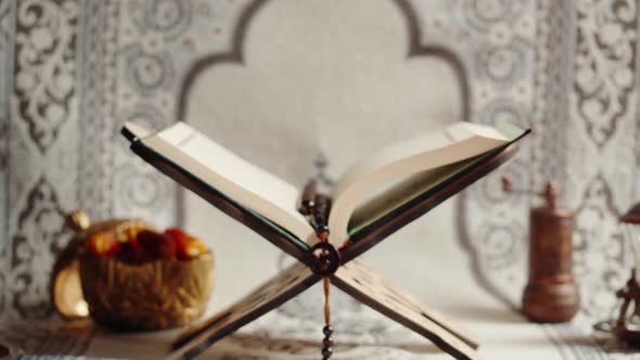 Quran Book Closeup Praying Islamic Religion